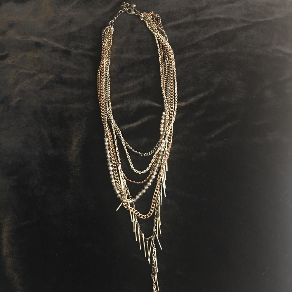 Express Layered Statement Necklace Mixed Metals - image 1